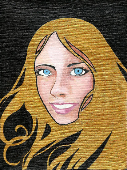 Blue eyes Acrylic Canvas Portrait