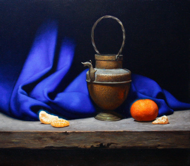 BODEGON AZUL Oil Canvas Still Life Paintings