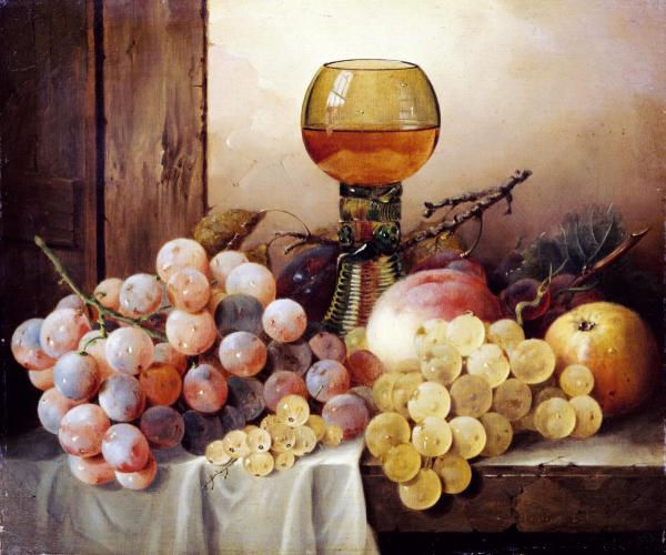 BODEGON CON UVAS Oil Canvas Still Life Paintings