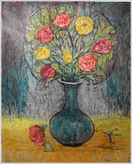 jarrón con flores Oil Canvas Floral Painting