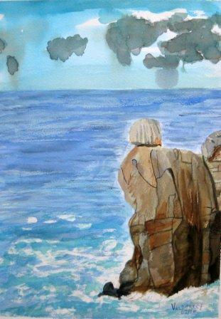 CABO MORAS 1 Oil Glass Marine Painting