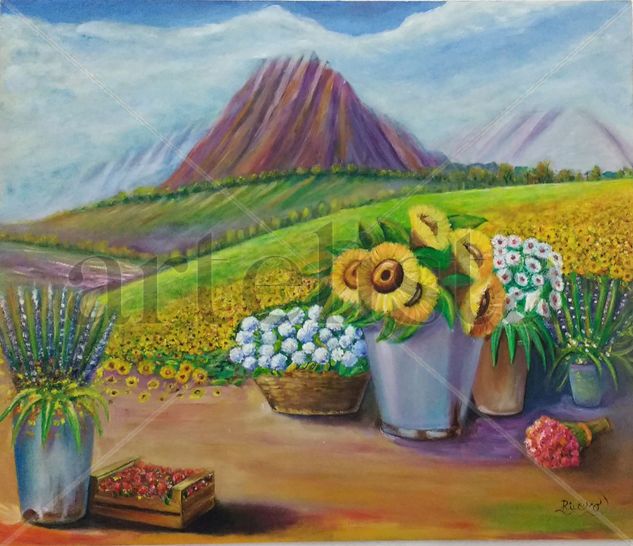 Campo de girasoles Oil Panel Landscaping