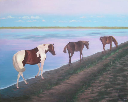Caballos al amanecer