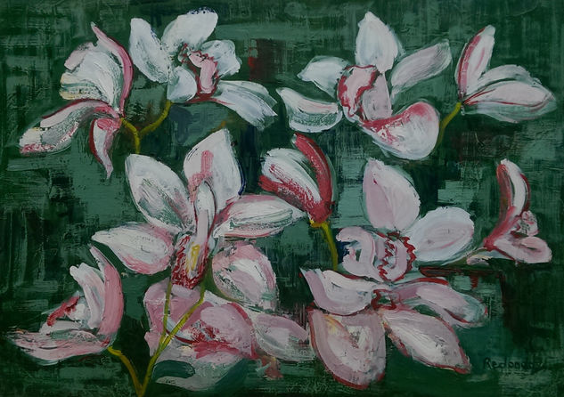 Orquídeas Acrylic Panel Floral Painting