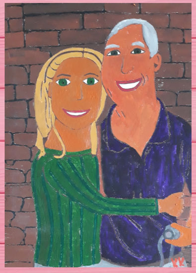 Mis padres 2 Acrylic Canvas Portrait