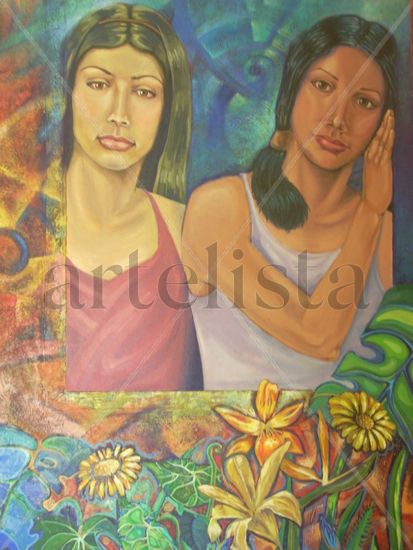 DOS HERMANAS Acrylic Canvas Portrait