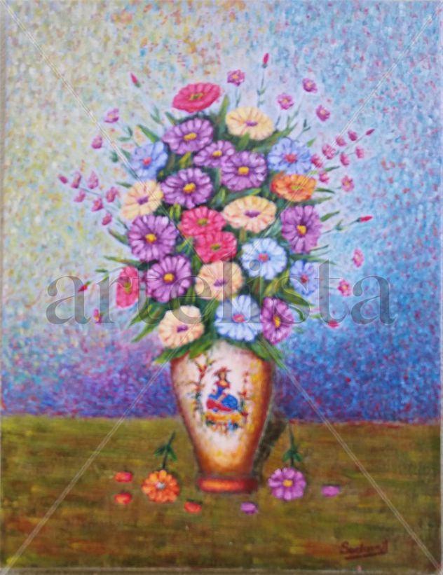 JARRON CON FIGURA FLORES