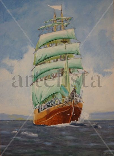 Gran Velero Oil Canvas Marine Painting