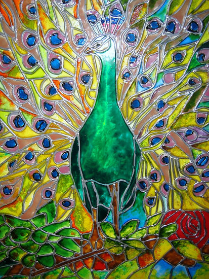 Pavo Real Stained glass Glass Animals