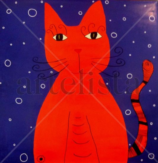 La chatte orange Acrylic Canvas Animals