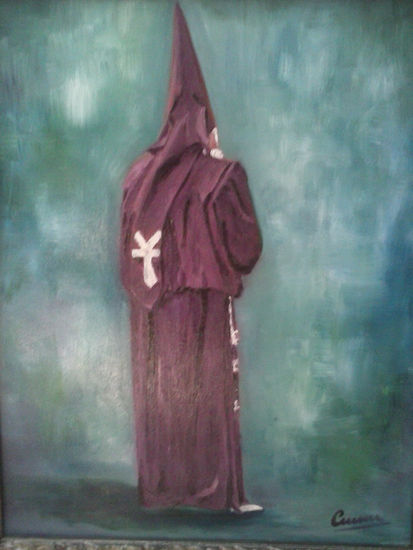 PENITENTE MURCIANO Oil Canvas Figure Painting