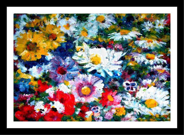 Botanical Garden Oil Canvas Floral Painting