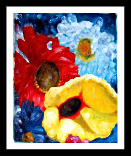 Shyntetic Flowers 4 Oil Canvas Floral Painting