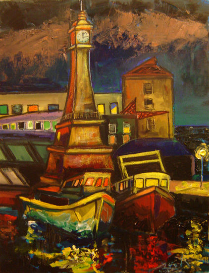 Barceloneta Media Mixta Lienzo Paisaje