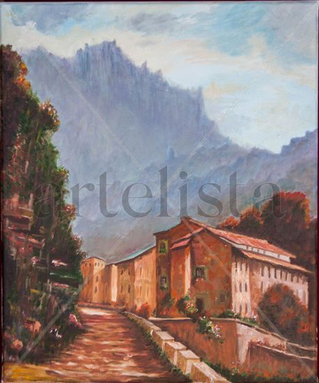 Caserío en la sierra Oil Canvas Landscaping