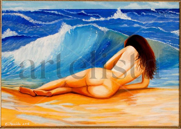 baño en la playa Oil Canvas Nude Paintings