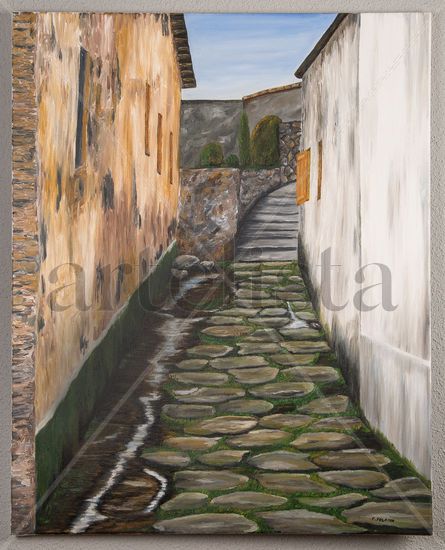 callejón urdos. Oil Canvas Landscaping