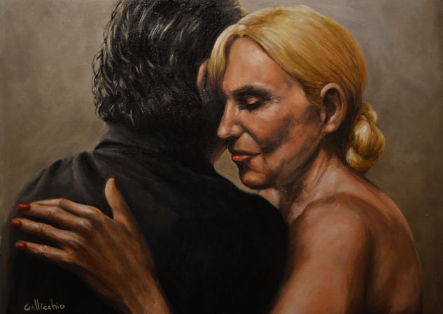 tango for sport 3 Oil Textile Portrait