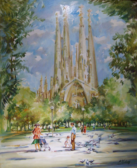 SAGRADA FAMILIA. O.S.T. 73×54 Óleo Tela Figura