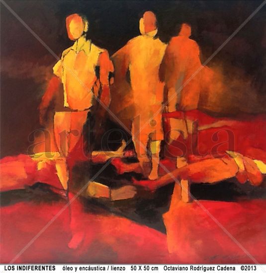 LOS INDIFERENTES Oil Canvas Figure Painting