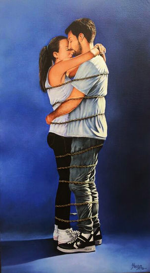 " Encadenado a tu amor" Oil Canvas Figure Painting