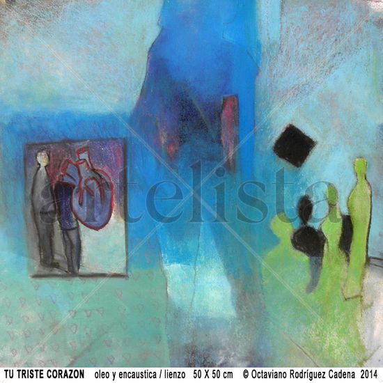 TU TRISTE CORAZON Oil Canvas Figure Painting