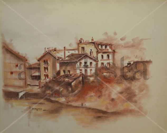 Paisaje en Cartón Guarro(120) Charcoal