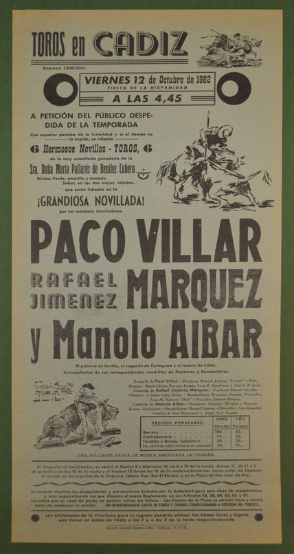 Cartel de toros...