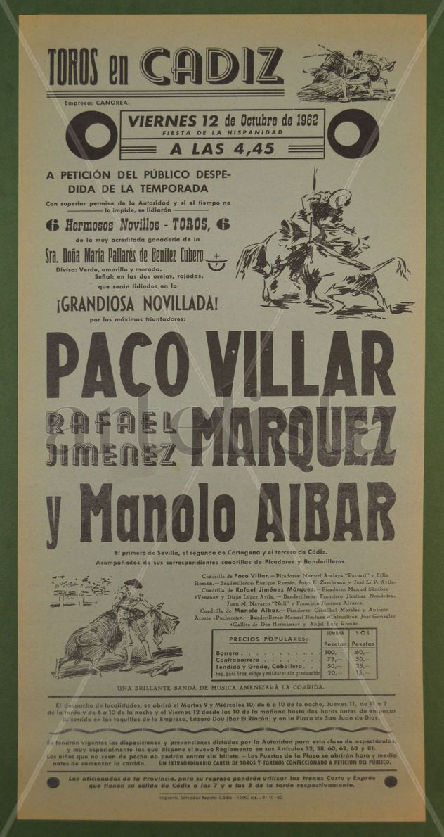 Cartel de toros (105/2)