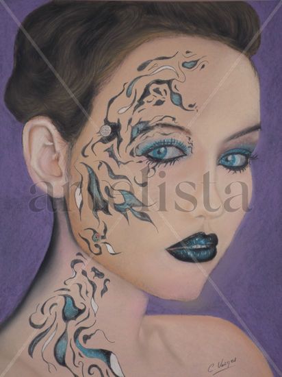 Arte en la piel. Pastel Card Portrait