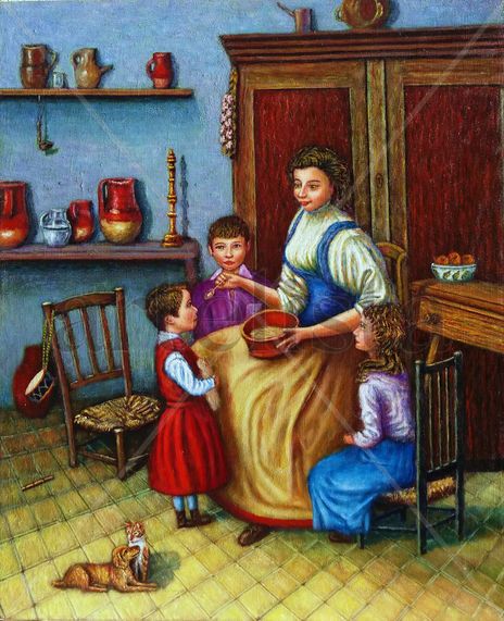 Madre con hijos