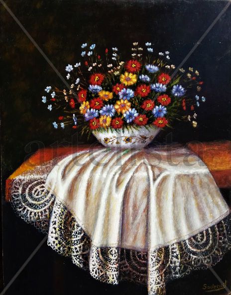 Tabla flores puntilla