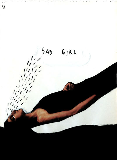 sad girl Paper Figure