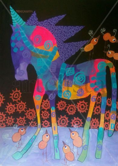 series caballo celestiales Acrylic Canvas Figure Painting