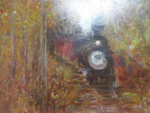 Paisaje con tren II Acrylic Others Landscaping