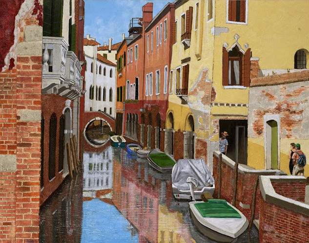 Venecia Media Mixta Tabla Paisaje