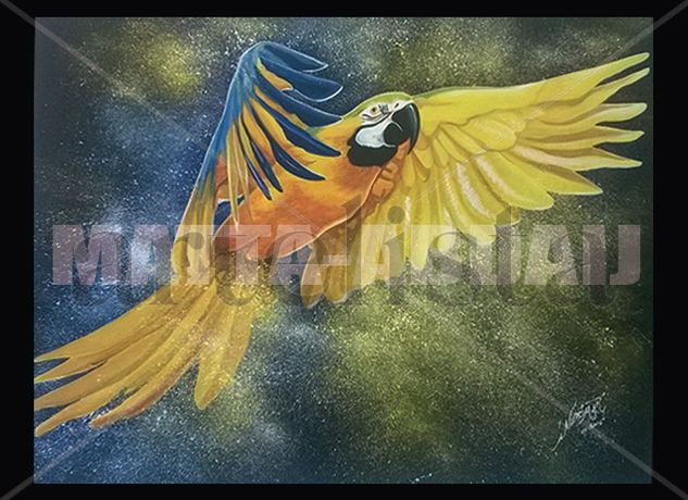 GUACAMAYA Y AZULES 1 Acrylic Canvas Animals