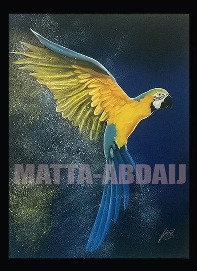 GUACAMAYA Y AZULES 2 Acrylic Canvas Animals