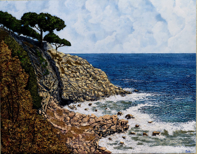 costa brava Mixed media Panel Marine Painting