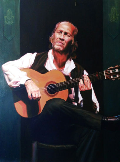 Paco de Lucia por tangos Acrílico Lienzo Retrato