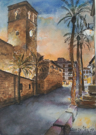 Esglesia San Bertomeu, Xabia(Jávea) Watercolour Paper Landscaping