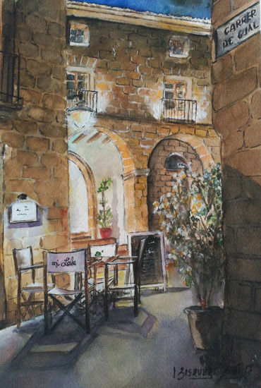 Casc Antic Xàbia- Jávea Watercolour Paper Landscaping