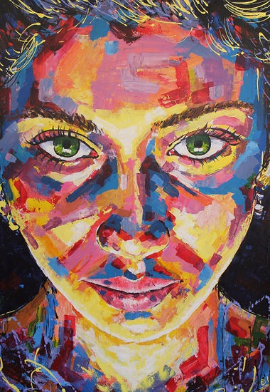 Rostro 6 Acrylic Canvas Portrait