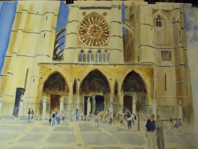 Catedral de León Watercolour Paper Landscaping