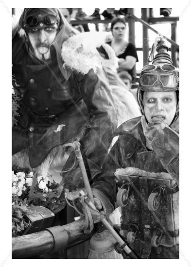 faunos steampunk 1 Retrato Blanco y Negro (Digital)