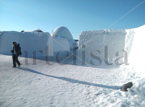 Ice Hotel person