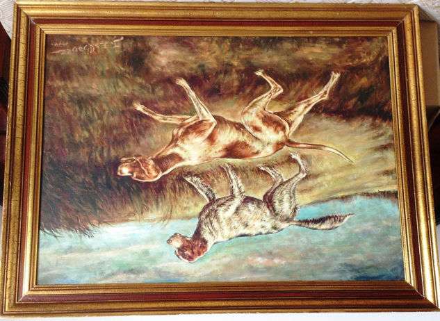 perros de caceria Oil Canvas Animals