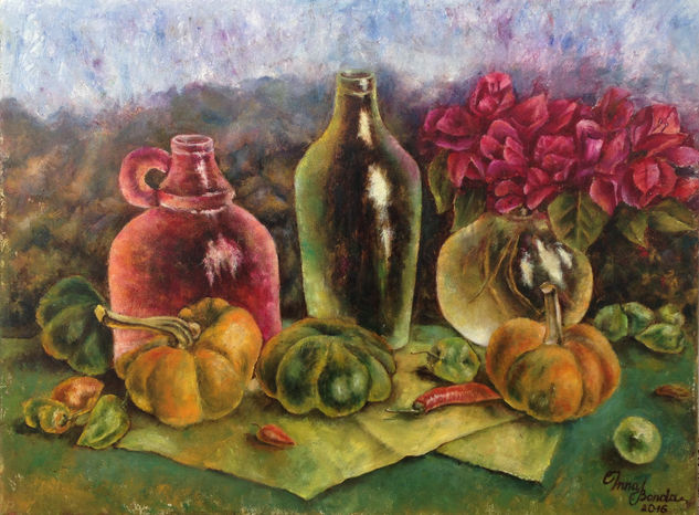 Bodegon con calabazas Oil Canvas Still Life Paintings