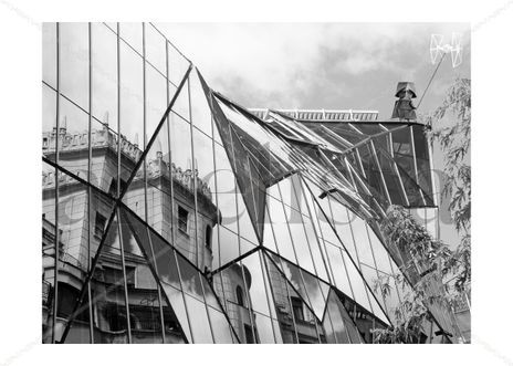 Origami house 1 bw