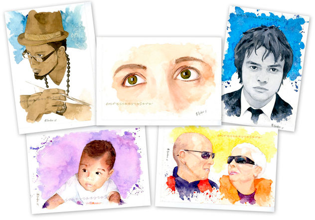 Portraits in watercolour